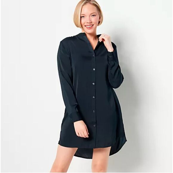 Summersalt Black The Short Effortless Shirt Dress Coverup Size Small - Picture 1 of 5